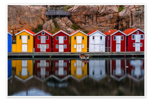 Plakat Colourful houses in Smögen, Sweden