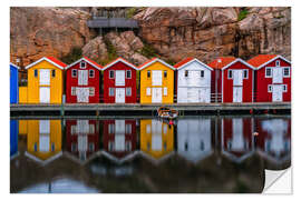 Självhäftande poster Colourful houses in Smögen, Sweden