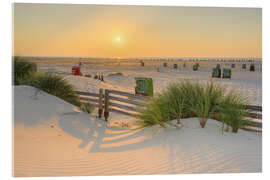 Acrylglas print Evening on the beach in Norddorf on Amrum, Germany - Michael Valjak