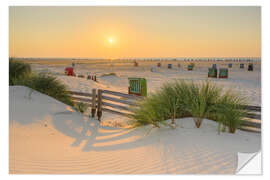 Wandsticker Abends am Strand in Norddorf auf Amrum