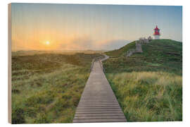 Print på træ Cross-mark light near Norddorf on Amrum - Michael Valjak