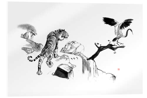 Obraz na szkle akrylowym Tiger and Crane