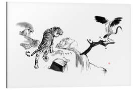 Aluminium print Tiger and Crane - Péchane