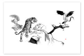 Poster Tiger and Crane - Péchane