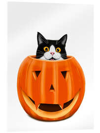 Acrylic print Cat and pumpkin - Valeriya Korenkova