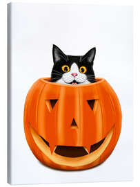 Tableau sur toile Cat and pumpkin - Valeriya Korenkova