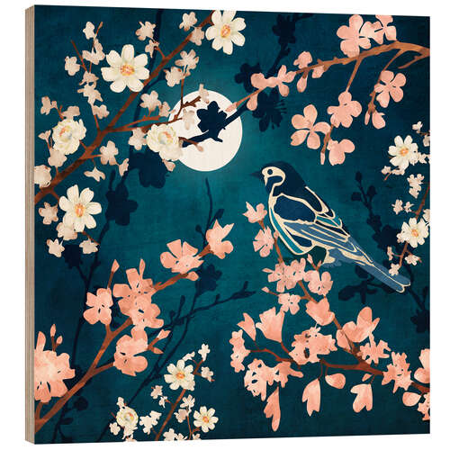 Holzbild Midnight Blossom