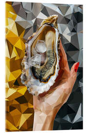 Acrylglas print Crystal oyster on gold - Maria Tuzhilkina