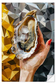 Wandsticker Kristallauster auf Gold