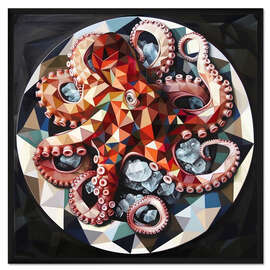 Gerahmter Kunstdruck Stilleben mit Oktopus