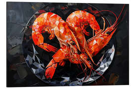 Alubild Riesengarnelen auf schwarzem Hintergrund - Maria Tuzhilkina