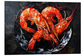 Hartschaumbild Riesengarnelen auf schwarzem Hintergrund - Maria Tuzhilkina