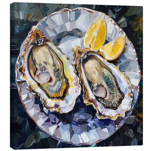 Obraz na płótnie Two Oysters and a Lemon