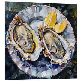Foam board print Two Oysters and a Lemon - Maria Tuzhilkina