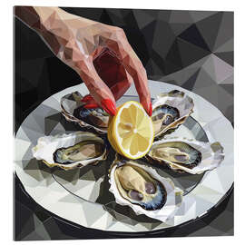 Acrylic print Still Life with Oysters and Lemon