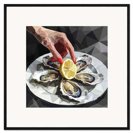 Impresión de arte enmarcada Still Life with Oysters and Lemon