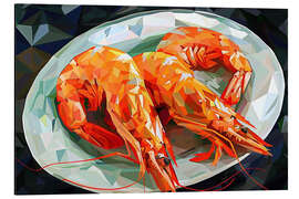 Alubild Garnelen auf Weißem Teller - Maria Tuzhilkina