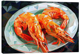 Canvas print Shrimps on a White Plate - Maria Tuzhilkina