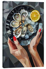 Quadro em tela Oyster and ice cubes - Maria Tuzhilkina