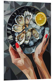 Cuadro de PVC Oyster and ice cubes - Maria Tuzhilkina