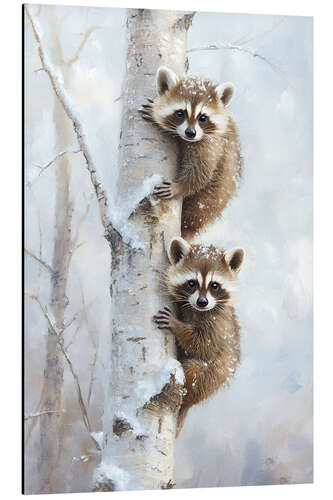 Cuadro de aluminio Raccoons - Scaredy Cats