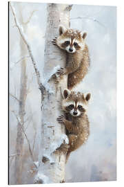 Cuadro de aluminio Raccoons - Scaredy Cats