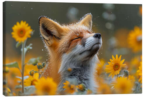 Canvas print Meditating Fox in the Morning