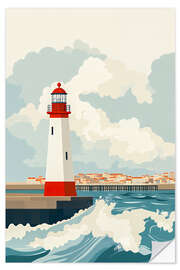 Muursticker Lighthouse off the coast