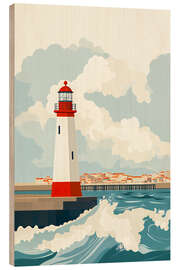 Print på træ Lighthouse off the coast - Peter Roder