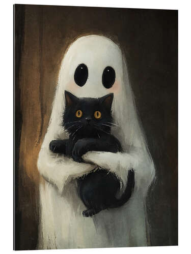 Galleriataulu Cute ghost hugs black cat