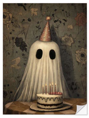 Autocolante decorativo Happy birthday ghost