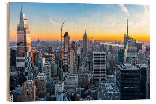 Tableau en bois New York Sunset