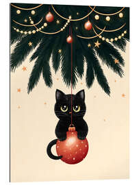 Gallery Print Katze unter dem Weihnachtsbaum
