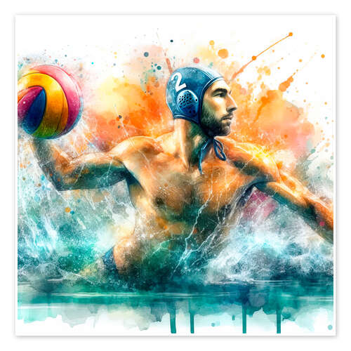 Poster Water polo athlet