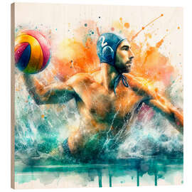 Wood print Water polo athlet - nobelart