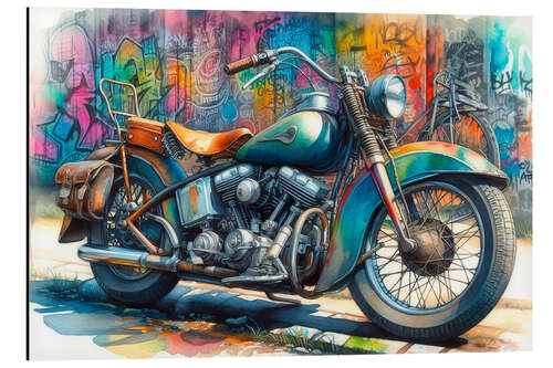 Aluminium print Old vintage motorcycle