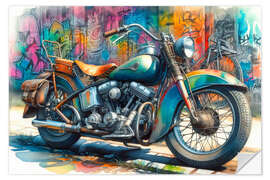 Wandsticker Altes Oldtimer-Motorrad