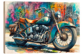Obraz na drewnie Old vintage motorcycle - nobelart