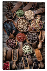 Lærredsbillede Selection of spices from around the world II - Thomas Klee