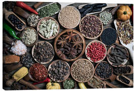 Lærredsbillede Selection of spices from all over the world I - Thomas Klee