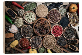 Holzbild Auswahl Gewürze aus aller Welt I