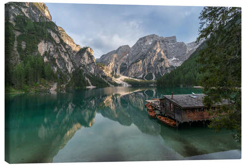 Canvastavla Lake Braies in the Dolomites