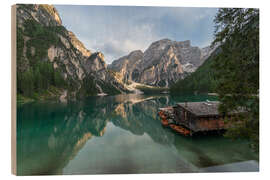 Wood print Lake Braies in the Dolomites - Andreas Wonisch