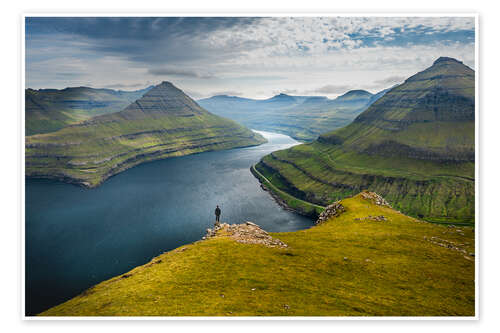 Poster Fjordlandschaft der Färöer Inseln