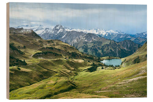 Tableau en bois Seealpsee in the Bavarian Alps in autumn