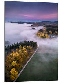 Cuadro de aluminio Autumnal sunset in the Odenwald, Germany