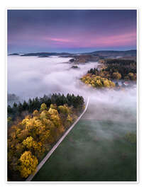 Wandbild Herbstlicher Sonnenuntergang im Odenwald - Andreas Wonisch