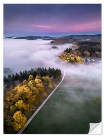 Wandsticker Herbstlicher Sonnenuntergang im Odenwald