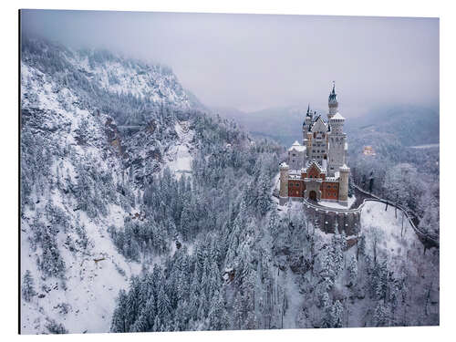 Cuadro de aluminio Neuschwanstein Castle in a winter fairytale landscape