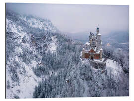 Cuadro de aluminio Neuschwanstein Castle in a winter fairytale landscape - Andreas Wonisch